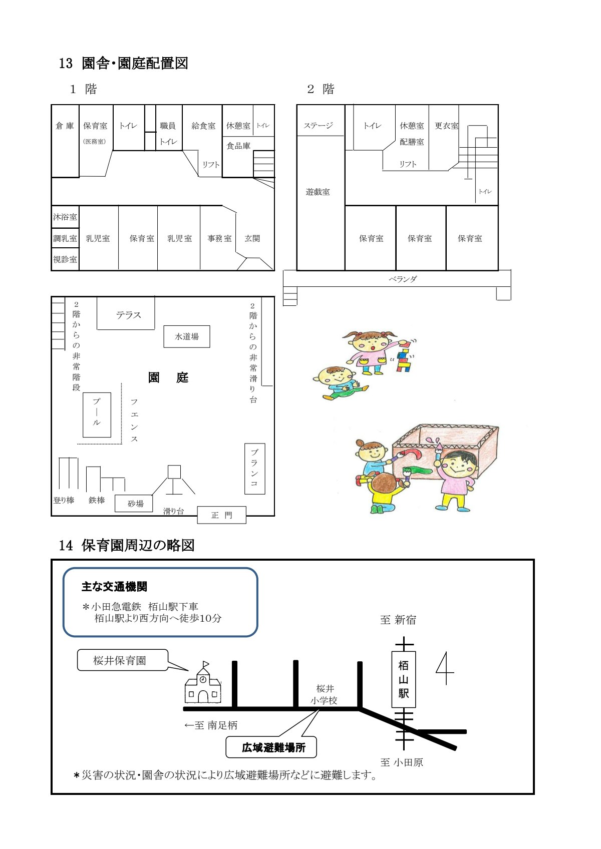 ⑤P7園舎・園庭配置図 ・保育園周辺の略図 .pdf