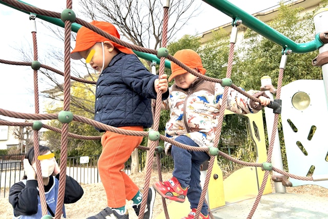 ロープの橋を渡れたよ！