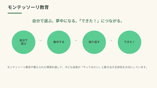 【モンテッソーリ教育】「やってみたい」の気持ちを大切に