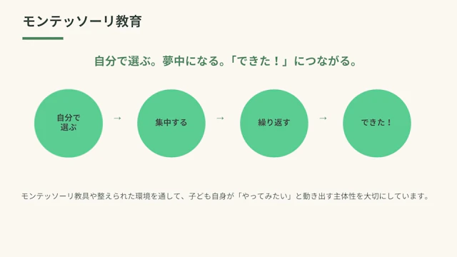 【モンテッソーリ教育】一人ひとりの「やってみたい」を大切に！