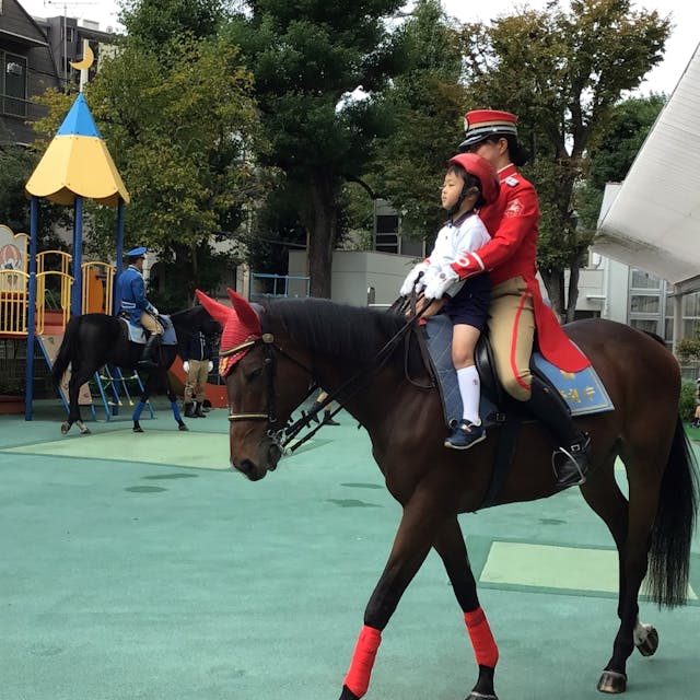 交通安全指導に「お馬のおまわりさん」がやってきた!