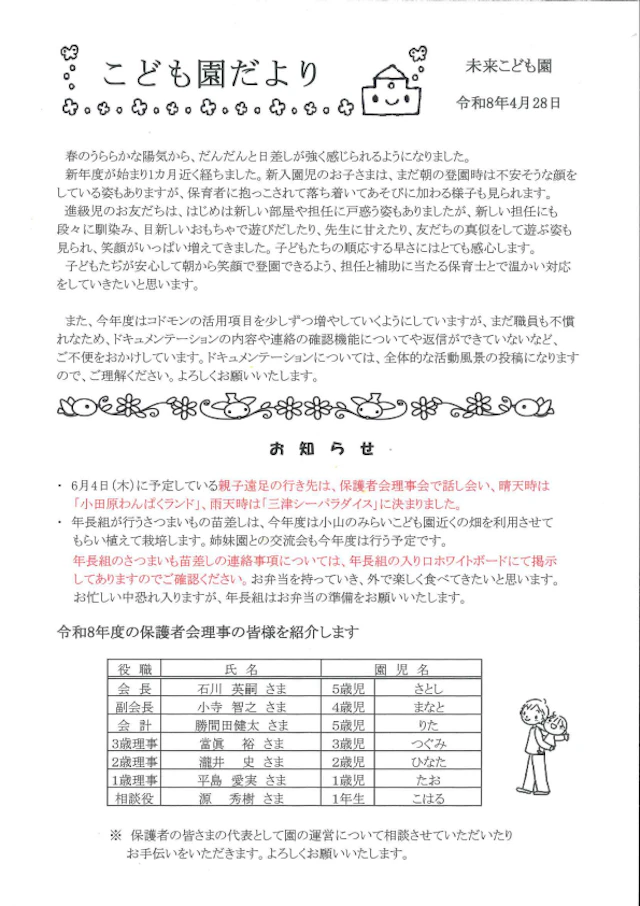 ５月の園だより