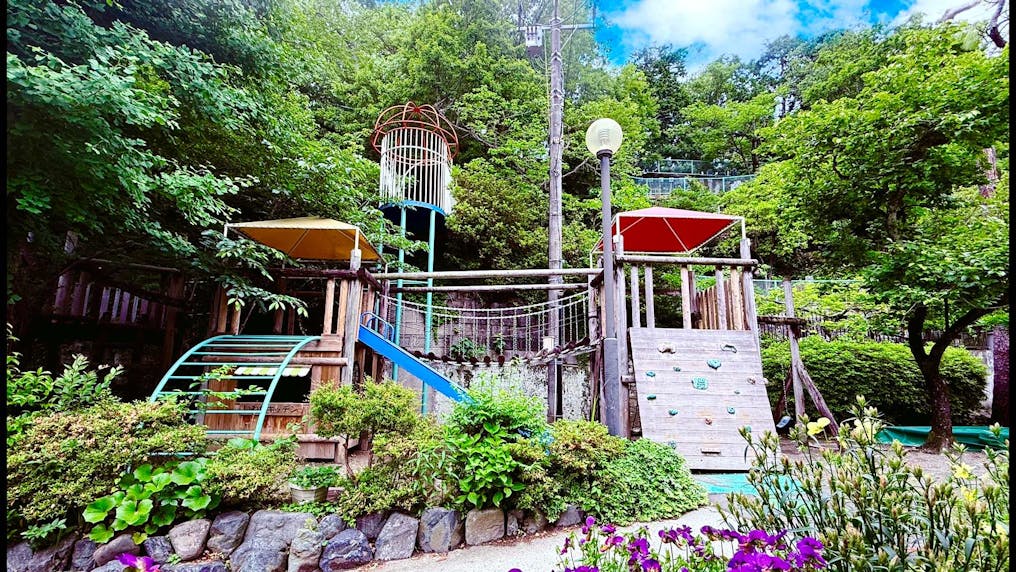 自然に溶け込むようなアスレチック