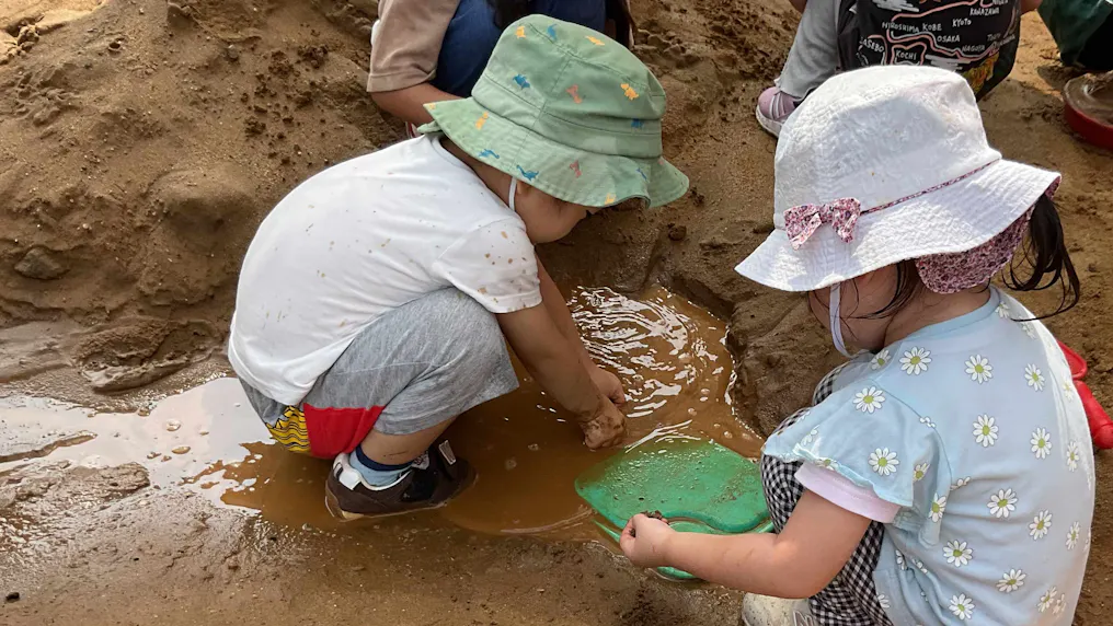 自然を感じることができる園庭