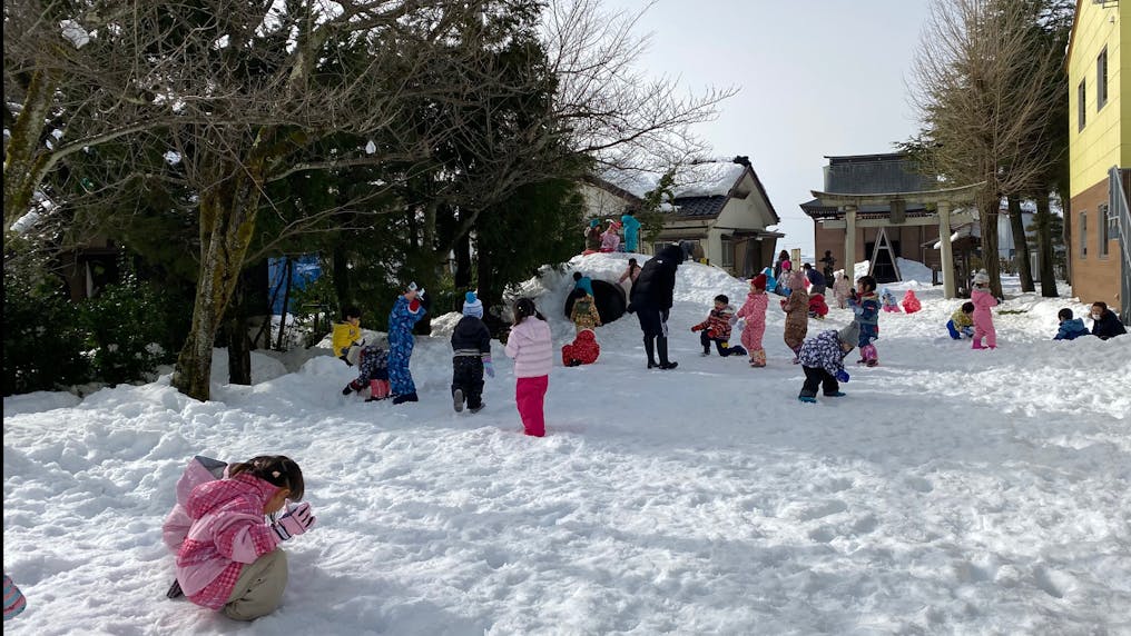 自然がいっぱい、走り回れる裏庭