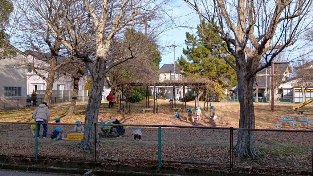 目の前が公園です。