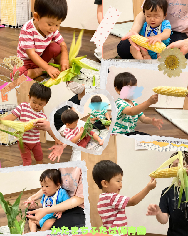 とうもろこし🌽に バターを塗って食べよう！